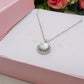 ELARA ~ ARGENTO 925 ~ Collana con solitario in madreperla naturale opale + cubic zirconia AAA