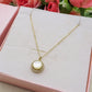 ELARA ~ ARGENTO 925 ~ Collana con solitario in madreperla naturale opale + cubic zirconia AAA
