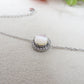 ELARA ~ ARGENTO 925 ~ Bracciale con solitario in madreperla naturale opale + cubic zirconia AAA
