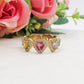 AYLA FEDE Zirconata CUORI ~ Anello regolabile in ACCIAIO INOSSIDABILE con cubic zirconia a forma di cuore