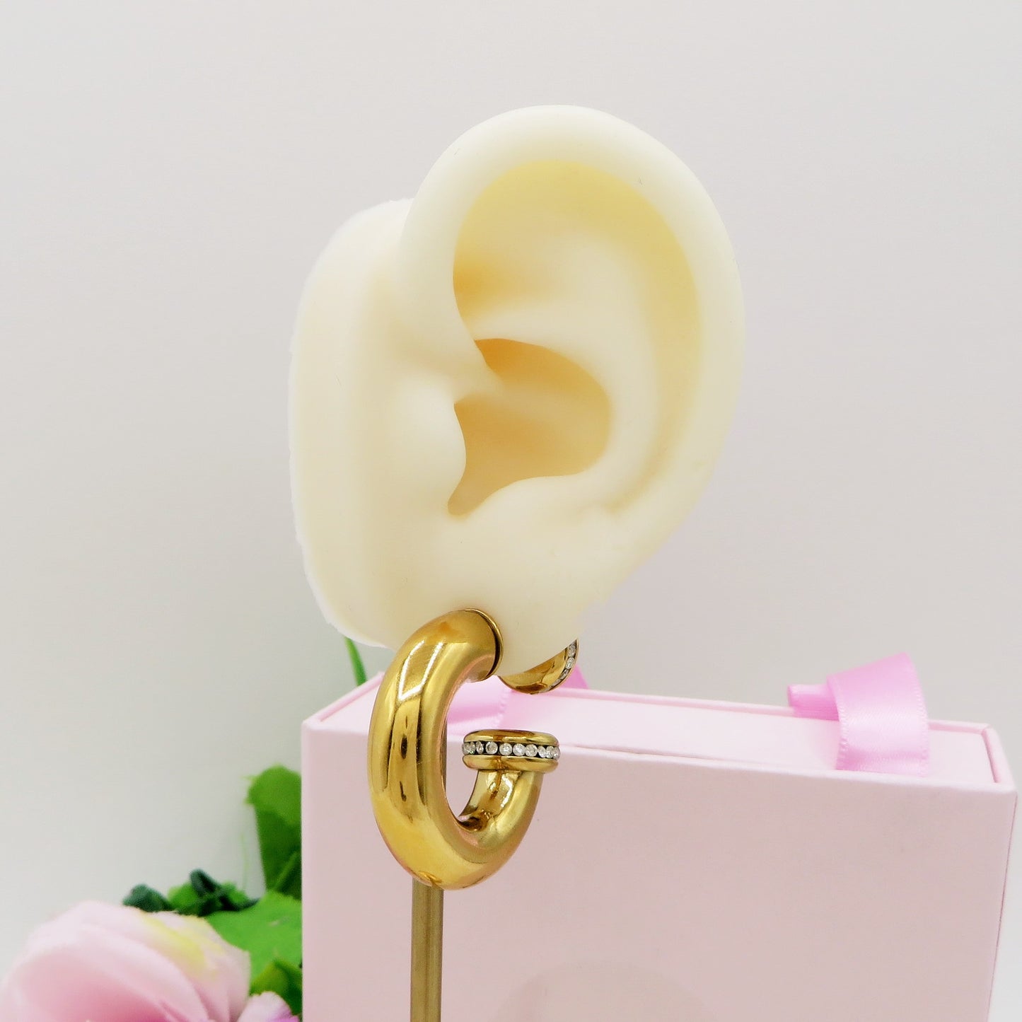OLIVIA Chunky EARCUFF & Hoop 2 in 1 ~ ACCIAIO Inossidabile orecchino con e Senza buco