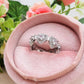 AYLA FEDE Zirconata CUORI ~ Anello regolabile in ACCIAIO INOSSIDABILE con cubic zirconia a forma di cuore