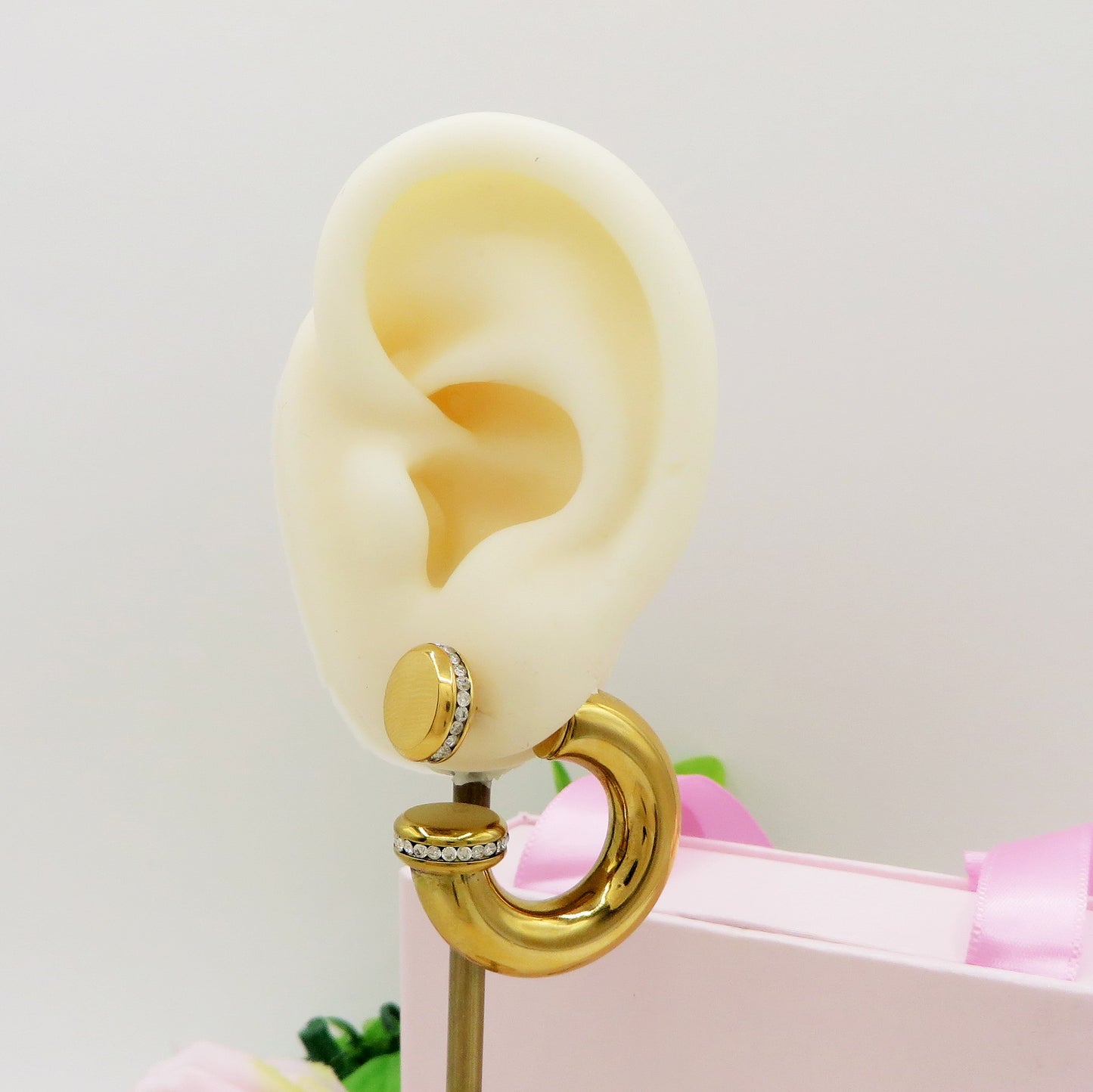 OLIVIA Chunky EARCUFF & Hoop 2 in 1 ~ ACCIAIO Inossidabile orecchino con e Senza buco