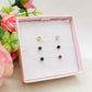 PUNTI LUCE COLOURS Set 6 orecchini - ACCIAIO INOSSIDABILE - 6 Orecchini lobo punti luce 5 MM in cubic zirconia colori brillanti