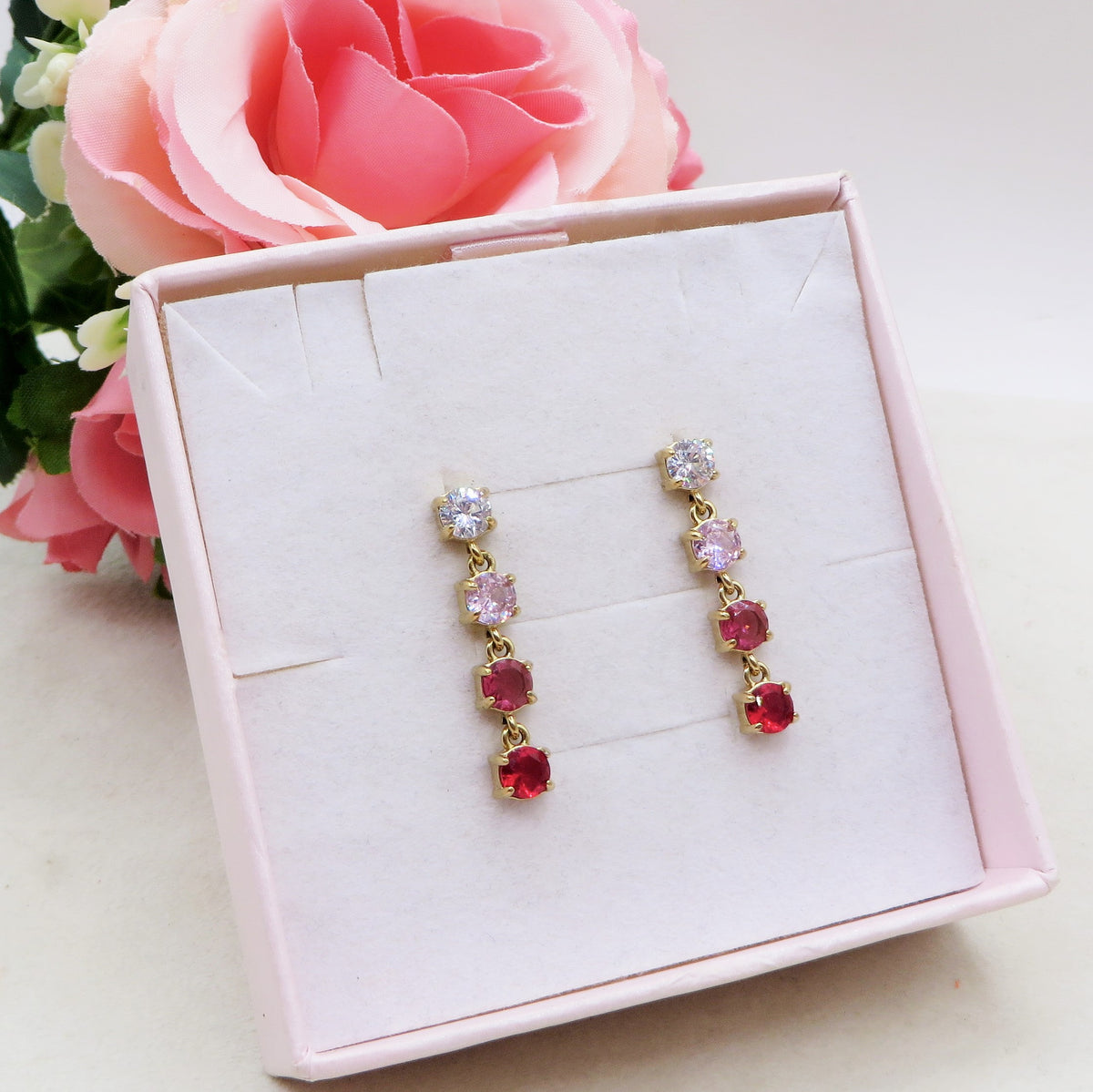 MURYEL Orecchini pendenti - ACCIAIO INOSSIDABILE ~ Orecchini pendenti tennis con cubic zirconia