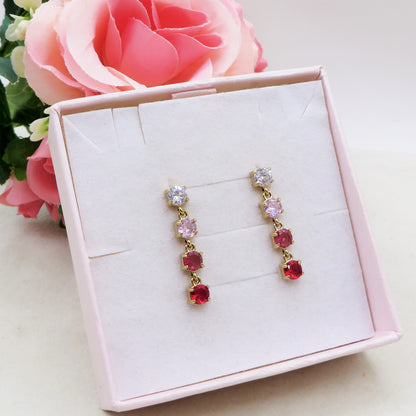 MURYEL Orecchini pendenti - ACCIAIO INOSSIDABILE ~ Orecchini pendenti tennis con cubic zirconia
