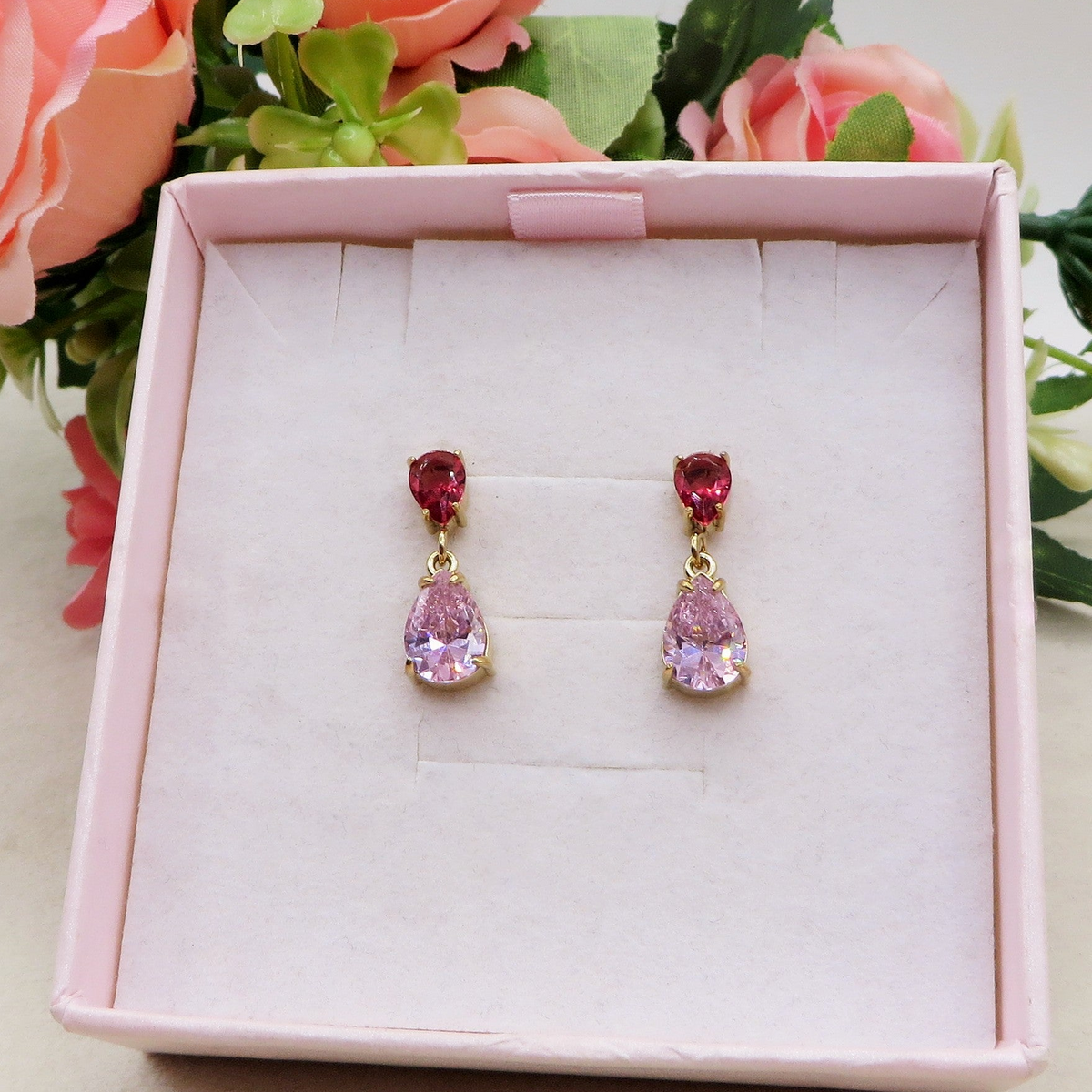 LORELEI - ACCIAIO INOSSIDABILE - Paia orecchini mini pendenti con cubic zirconia a forma di goccia