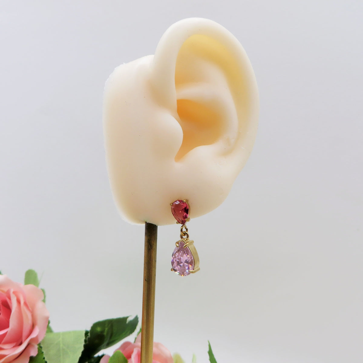 LORELEI - ACCIAIO INOSSIDABILE - Paia orecchini mini pendenti con cubic zirconia a forma di goccia