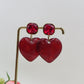 DOLCE VITA ~ paio ORECCHINI con cuore XL in acciaio inossidabile e punto in cubic zirconia