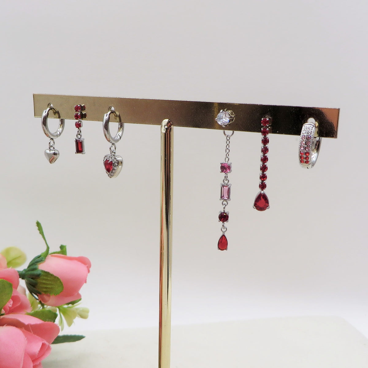 RUBY SHADOW - ACCIAIO INOSSIDABILE - 6 Orecchini pendenti in cubic zirconia