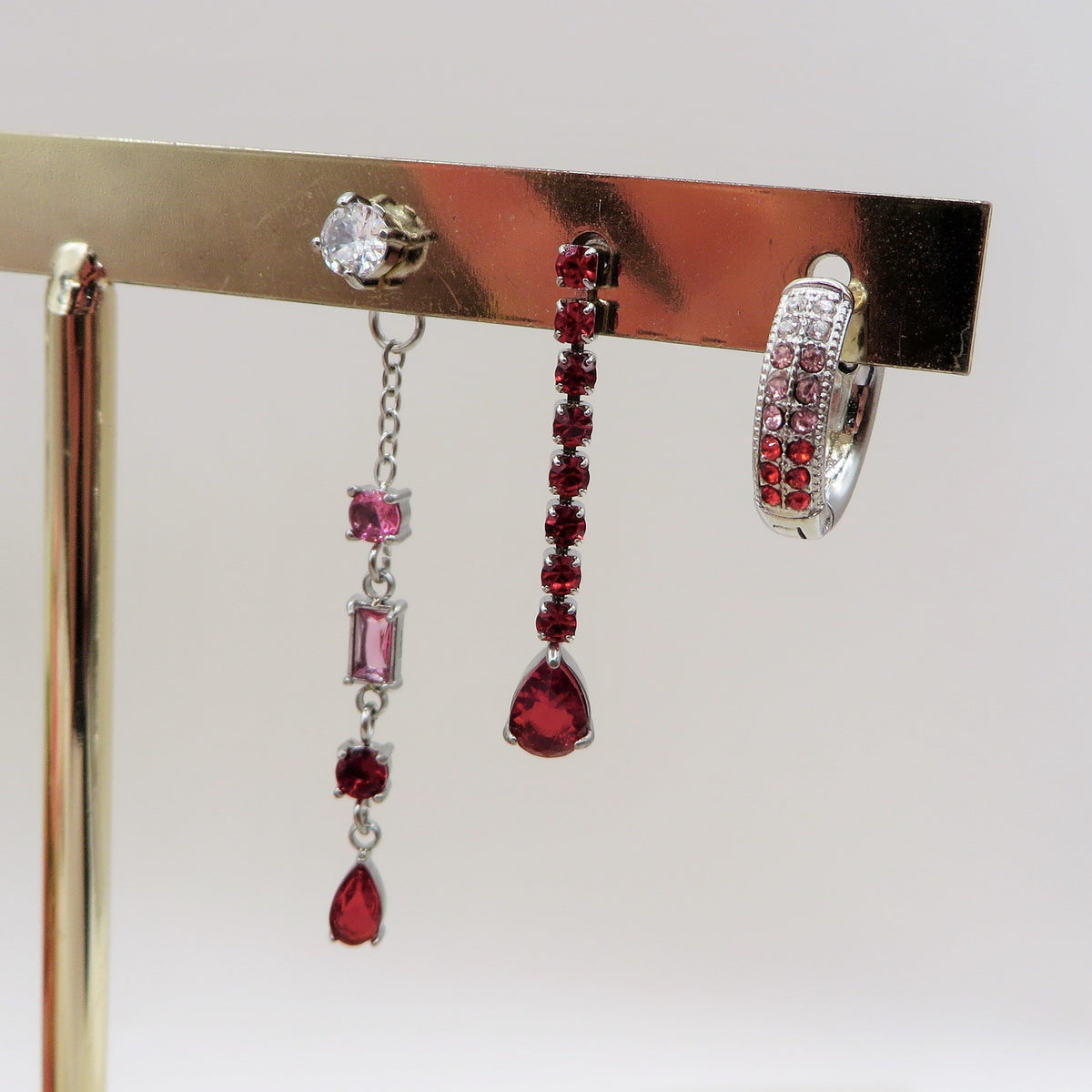 RUBY SHADOW - ACCIAIO INOSSIDABILE - 6 Orecchini pendenti in cubic zirconia
