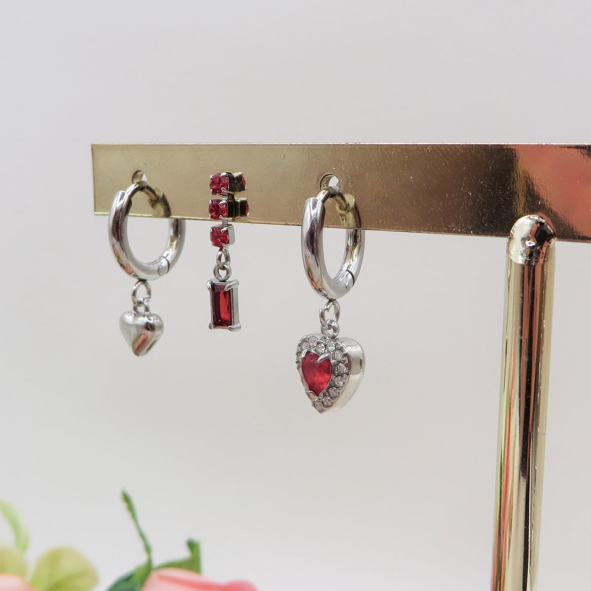 RUBY SHADOW - ACCIAIO INOSSIDABILE - 6 Orecchini pendenti in cubic zirconia
