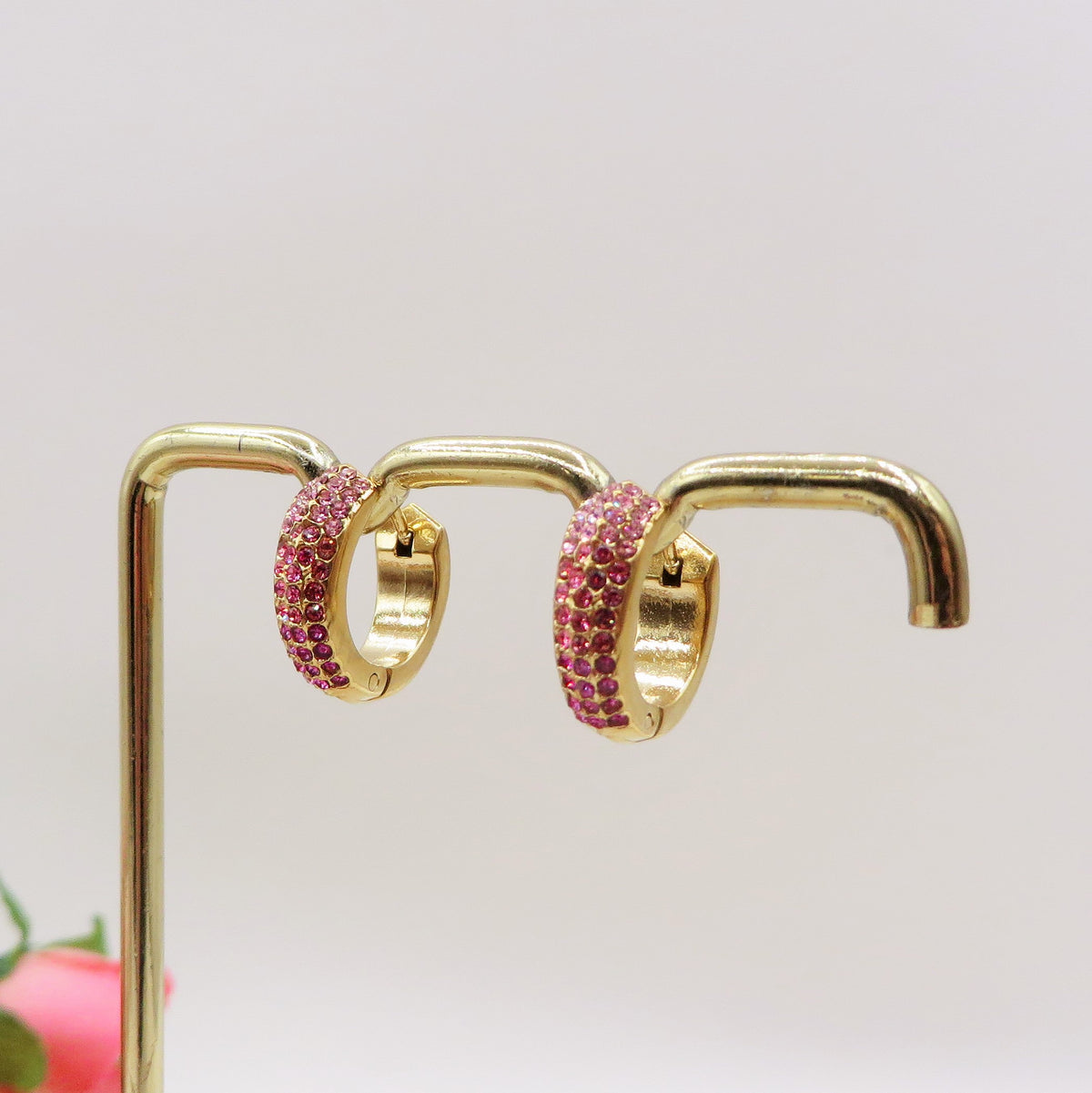 DEGRADE' COLOURS HOOPS - ACCIAIO INOSSIDABILE - OrecchinI a cerchio in cubic zirconia