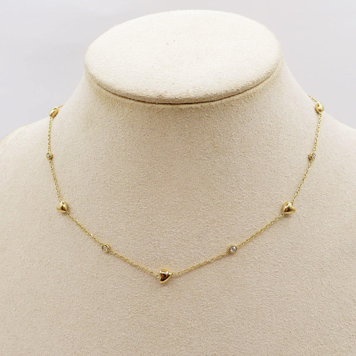LOVELY ~ ARGENTO 925 ~ Collana con cuoricini bombè + cubic zirconia AAA