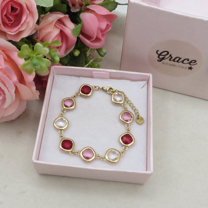 SABRINA Bracciale con cubic zirconia colori degradè IN ACCIAIO INOSSIDABILE