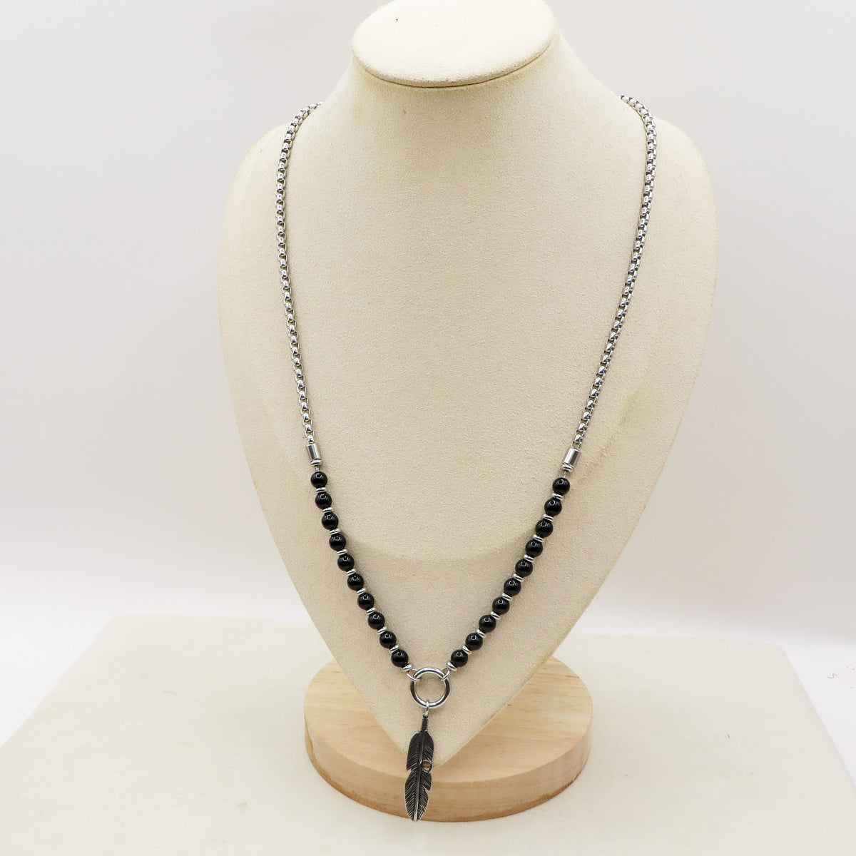 SIOUX - Collana pendente piuma uomo ACCIAIO INOSSIDABILE 316