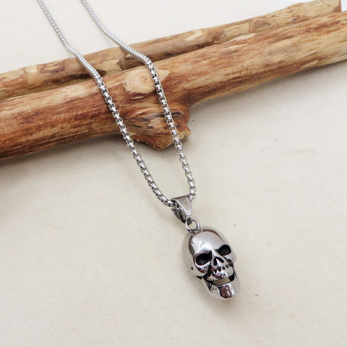 Collana pendente SKULL uomo ACCIAIO