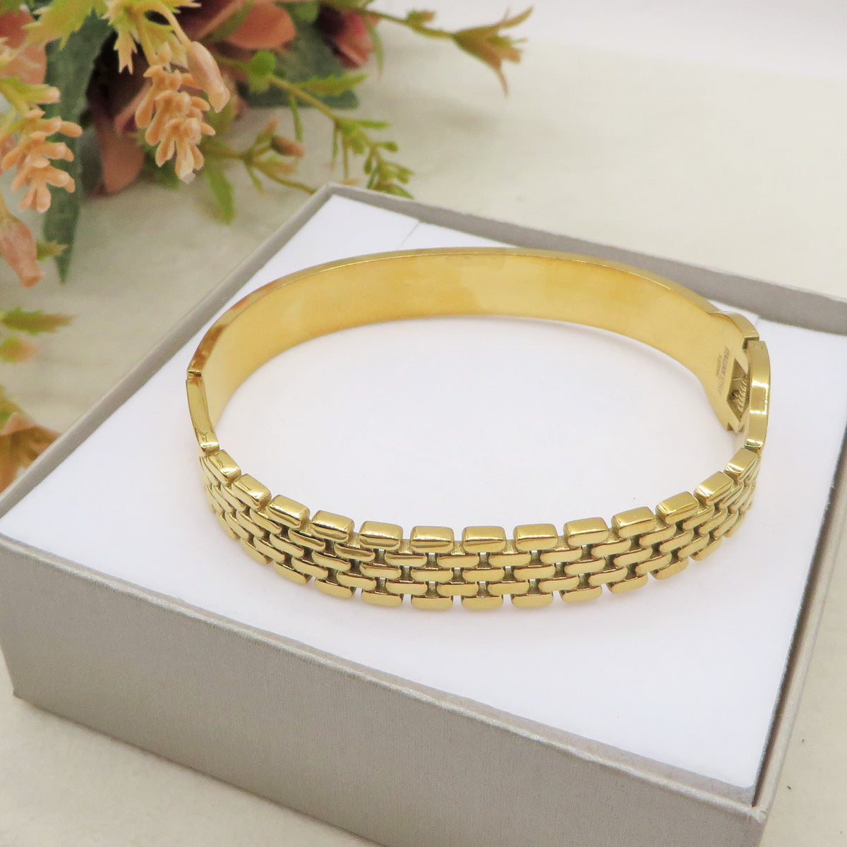 PARIS ~ Bracciale manetta catena VINTAGE in acciaio inossidabile 316L