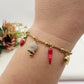 TINKERBELL SHINE LUCKY - Bracciale con campanella zirconata, corno, cuùuore bombè con sonagli, coccinella, quadrifoglio  IN ACCIAIO INOSSIDABILE + cubic zirconia