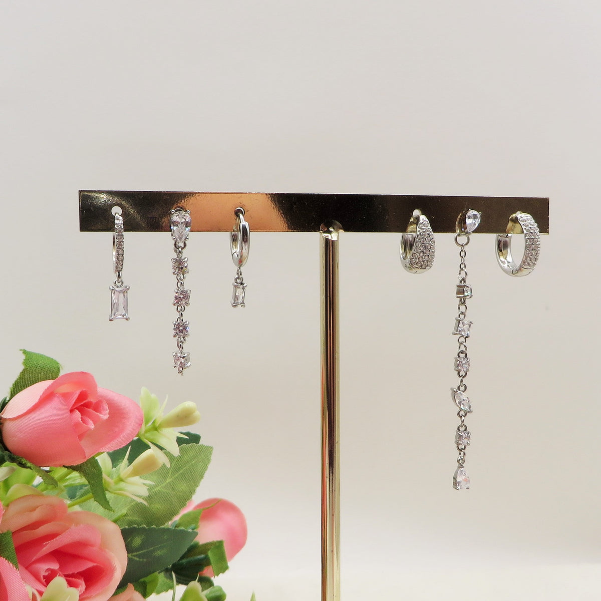 RUBY SHADOW - ACCIAIO INOSSIDABILE - 6 Orecchini pendenti in cubic zirconia