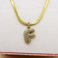 BUBBLE SNAKE INITIAL ACCIAIO INOSSIDABILE ~ Collana iniziale bombata zirconata bubble + collanina snake