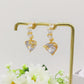 HELENA  ~ Orecchini mini cerchio con cuore XL in Cubic Zirconia