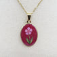 LILOU Collana Pendente con fiore effetto vintage - ACCIAIO INOSSIDABILE