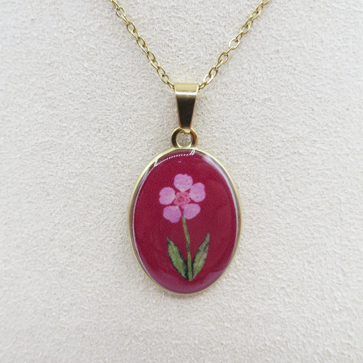 LILOU Collana Pendente con fiore effetto vintage - ACCIAIO INOSSIDABILE