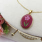 LILOU Collana Pendente con fiore effetto vintage - ACCIAIO INOSSIDABILE