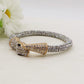 KAA BIG HEAD~Bracciale snodato a serpente con cubic zirconia