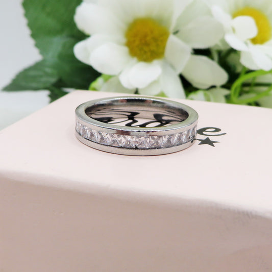 Fedina INFINITY ACCIAIO INOSSIDABILE  ~ Anello con cubic zirconia