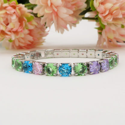 Melanie ~Rainbow-Bracciale tennis in Cubic Zirconia