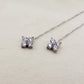 SPRING CLOVER quadrifoglio - ACCIAIO inossidabile ~ Paio Orecchini filo pendenti con cubic zirconia - saliscendi