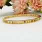 ROME ~ Acciaio Inossidabile - Bracciale rigido numeri romani con cubic zirconia