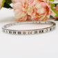 ROME ~ Acciaio Inossidabile - Bracciale rigido numeri romani con cubic zirconia