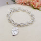 SACRED BIG HEART Bagnato Argento ~ ACCIAIO INOSSIDABILE Bracciale con pendente cuore