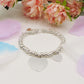 NODINI DOUBLE HEARTS Bagnato Argento ~ ACCIAIO INOSSIDABILE Bracciale con pendenti cuore