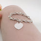OLIVIA Bagnato Argento ~ ACCIAIO INOSSIDABILE Bracciale con pendente cuore