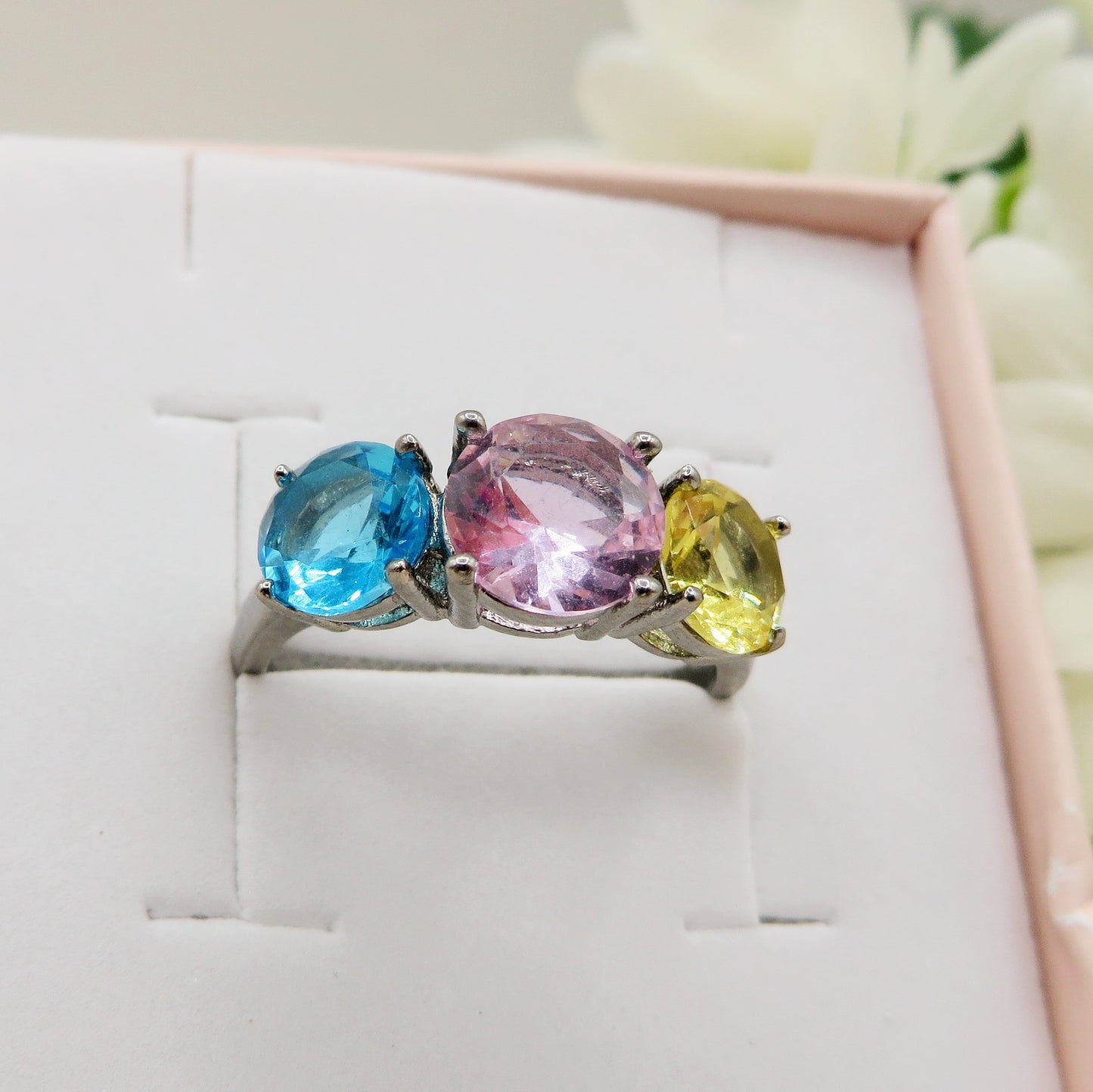 SPRING TRILOGY XL - Anello regolabile in ACCIAIO inossidabile con cubic zirconia