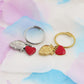 HUMAN HEART ~ Anello charms cuore anatomico rilievo in ACCIAIO INOSSIDABILE