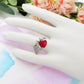 HUMAN HEART ~ Anello charms cuore anatomico rilievo in ACCIAIO INOSSIDABILE