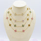 LILY SHINE ~ Collana flowers in ACCIAIO inossidabile smaltato + cubic zirconia