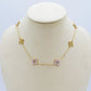 LILY SHINE ~ Collana flowers in ACCIAIO inossidabile smaltato + cubic zirconia