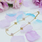 LILY SHINE ~ Collana flowers in ACCIAIO inossidabile smaltato + cubic zirconia