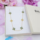 LILY SHINE ~ Collana flowers in ACCIAIO inossidabile smaltato + cubic zirconia