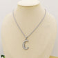 ENGLISH LUXURY INITIAL ~ Collana UNISEX maxi iniziale XL zirconata corsiva + catena diamantata o veneziana