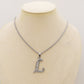 ENGLISH LUXURY INITIAL ~ Collana UNISEX maxi iniziale XL zirconata corsiva + catena diamantata o veneziana