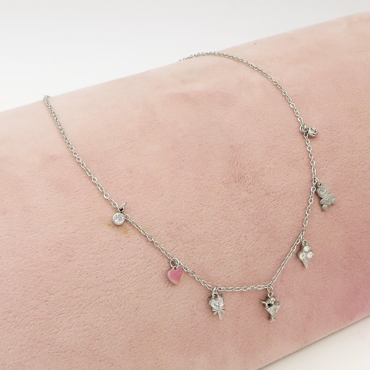 CANDY - ACCIAIO INOSSIDABILE - Collana con pendenti in cubic zirconia