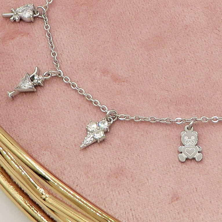 CANDY - ACCIAIO INOSSIDABILE - Collana con pendenti in cubic zirconia
