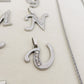 ENGLISH LUXURY INITIAL ~ Collana UNISEX maxi iniziale XL zirconata corsiva + catena diamantata o veneziana